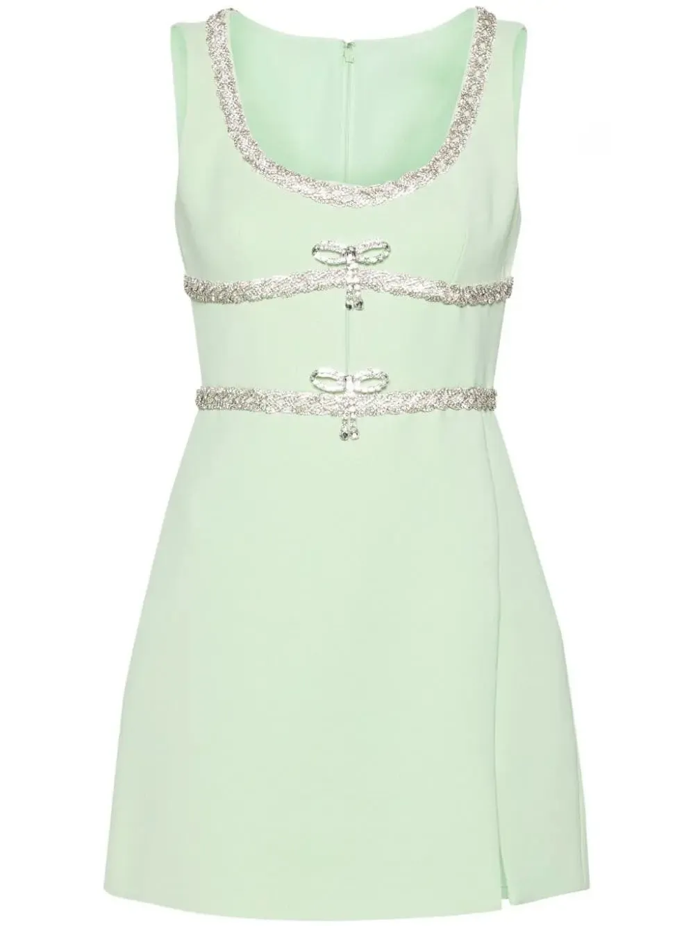 Women’s Crystal Bow Embellished Mint Green Mini Dress