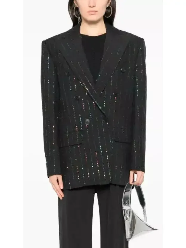 Women’s Crystal-Embellished Double Breasted Blazer